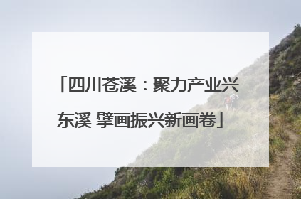 四川苍溪：聚力产业兴东溪 擘画振兴新画卷