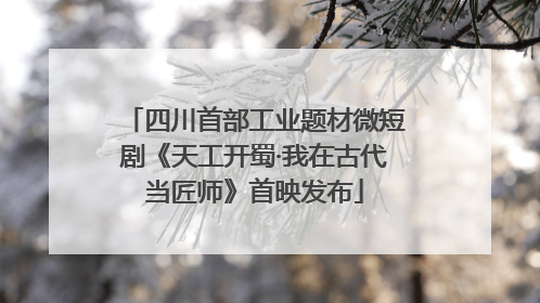四川首部工业题材微短剧《天工开蜀·我在古代当匠师》首映发布