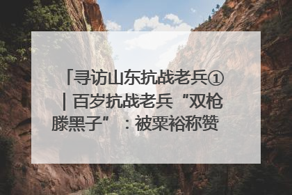 寻访山东抗战老兵①｜百岁抗战老兵“双枪滕黑子”：被粟裕称赞的“孤胆英雄”