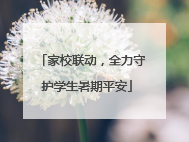 家校联动，全力守护学生暑期平安