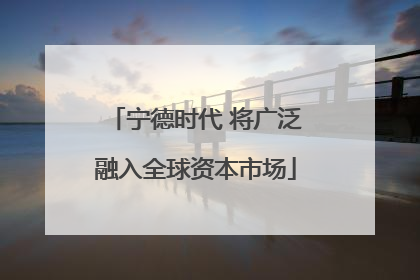 宁德时代 将广泛融入全球资本市场