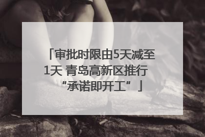 审批时限由5天减至1天 青岛高新区推行“承诺即开工”