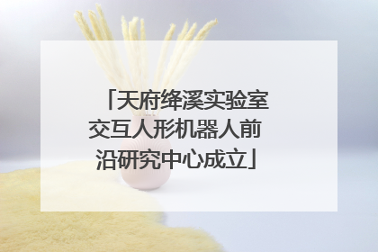 天府绛溪实验室交互人形机器人前沿研究中心成立