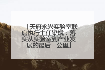 天府永兴实验室联席执行主任梁斌：落实从实验室到产业发展的最后一公里