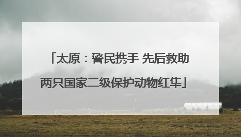 太原：警民携手 先后救助两只国家二级保护动物红隼