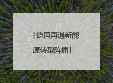 德国再遇新能源转型阵痛