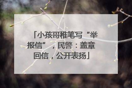 小孩哥稚笔写“举报信”，民警：盖章回信，公开表扬