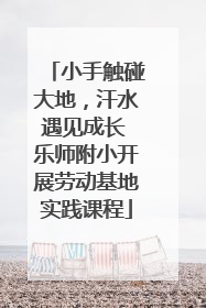 小手触碰大地，汗水遇见成长 乐师附小开展劳动基地实践课程