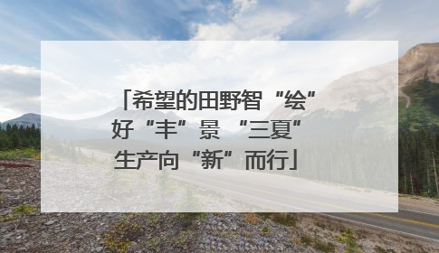 希望的田野智“绘”好“丰”景 “三夏”生产向“新”而行