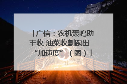广信：农机轰鸣助丰收 油菜收割跑出“加速度”（图）