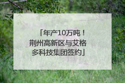 年产10万吨！荆州高新区与艾格多科技集团签约
