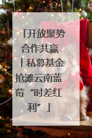 开放聚势 合作共赢丨私募基金抢滩云南蓝莓“时差红利”