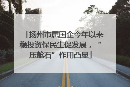 扬州市属国企今年以来稳投资保民生促发展，“压舱石”作用凸显