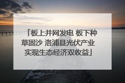 板上并网发电 板下种草固沙 洛浦县光伏产业实现生态经济双收益