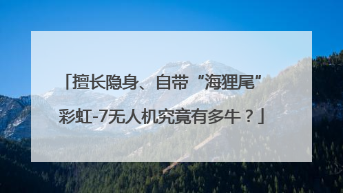 擅长隐身、自带“海狸尾” 彩虹-7无人机究竟有多牛？