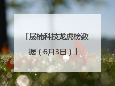晟楠科技龙虎榜数据（6月3日）
