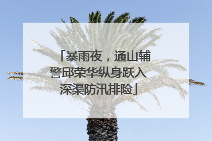 暴雨夜，通山辅警邱荣华纵身跃入深渠防汛排险