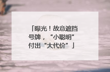 曝光！故意遮挡号牌，“小聪明”付出“大代价”