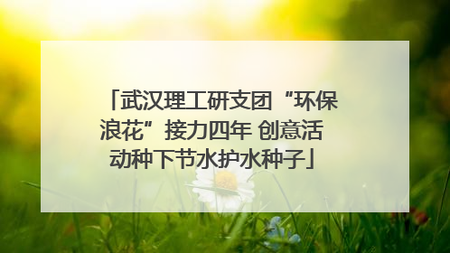 武汉理工研支团“环保浪花”接力四年 创意活动种下节水护水种子