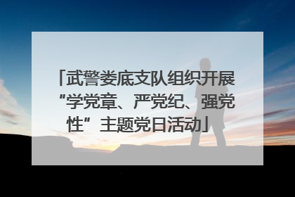 武警娄底支队组织开展“学党章、严党纪、强党性”主题党日活动