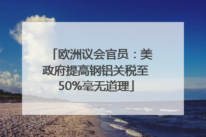 欧洲议会官员：美政府提高钢铝关税至50%毫无道理