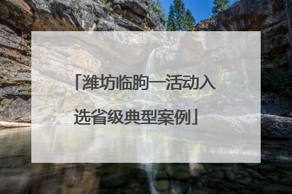 潍坊临朐一活动入选省级典型案例
