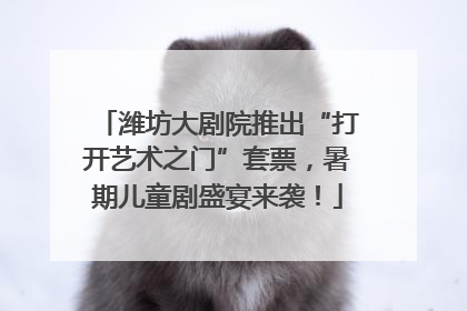 潍坊大剧院推出“打开艺术之门”套票，暑期儿童剧盛宴来袭！