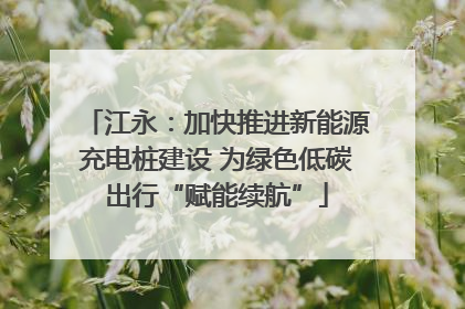 江永：加快推进新能源充电桩建设 为绿色低碳出行“赋能续航”