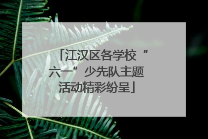 江汉区各学校“六一”少先队主题活动精彩纷呈