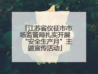 江苏省仪征市市场监管局扎实开展“安全生产月”主题宣传活动