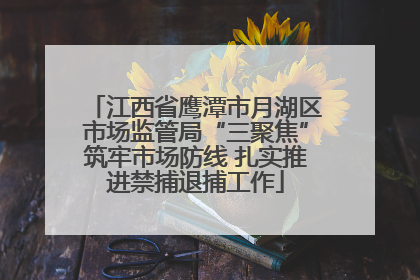 江西省鹰潭市月湖区市场监管局“三聚焦”筑牢市场防线 扎实推进禁捕退捕工作