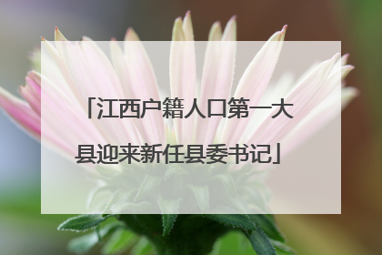 江西户籍人口第一大县迎来新任县委书记