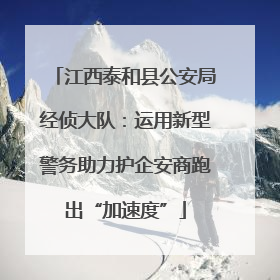 江西泰和县公安局经侦大队：运用新型警务助力护企安商跑出“加速度”
