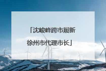 沈峻峰跨市履新徐州市代理市长