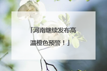 河南继续发布高温橙色预警！