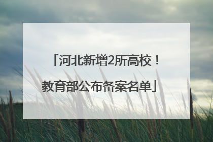 河北新增2所高校！教育部公布备案名单