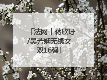法网丨蒋欣玗/吴芳娴无缘女双16强