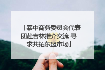 泰中商务委员会代表团赴吉林推介交流 寻求共拓东盟市场