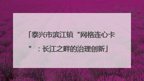 泰兴市滨江镇“网格连心卡”：长江之畔的治理创新
