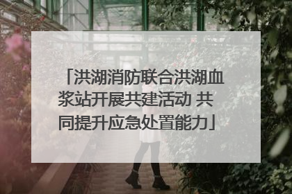 洪湖消防联合洪湖血浆站开展共建活动 共同提升应急处置能力