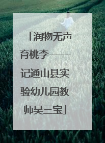润物无声育桃李——记通山县实验幼儿园教师吴三宝