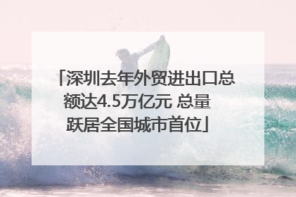 深圳去年外贸进出口总额达4.5万亿元 总量跃居全国城市首位