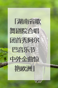湖南省歌舞剧院合唱团首秀阿尔巴音乐节 中外金曲惊艳欧洲