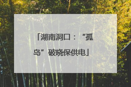 湖南洞口：“孤岛”破晓保供电