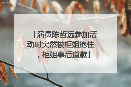 演员陈哲远参加活动时突然被柜姐抱住，柜姐事后道歉