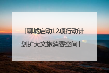 聊城启动12项行动计划扩大文旅消费空间