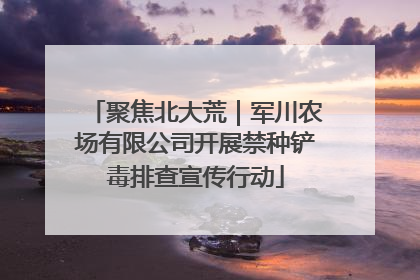 聚焦北大荒｜军川农场有限公司开展禁种铲毒排查宣传行动