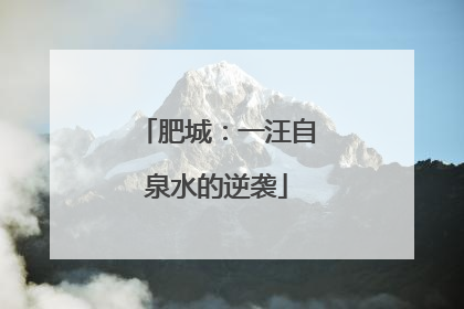 肥城：一汪自泉水的逆袭