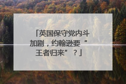英国保守党内斗加剧，约翰逊要“王者归来”？