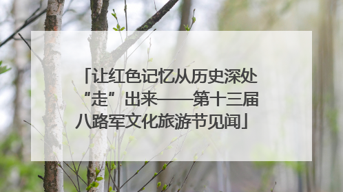 让红色记忆从历史深处“走”出来——第十三届八路军文化旅游节见闻